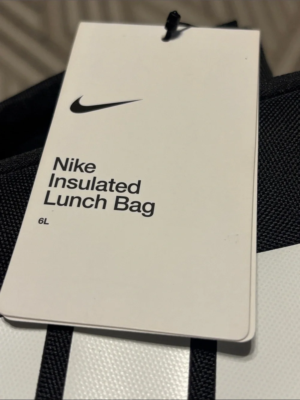 Nike Black and White Insulated Lunch Bag with Large Logo